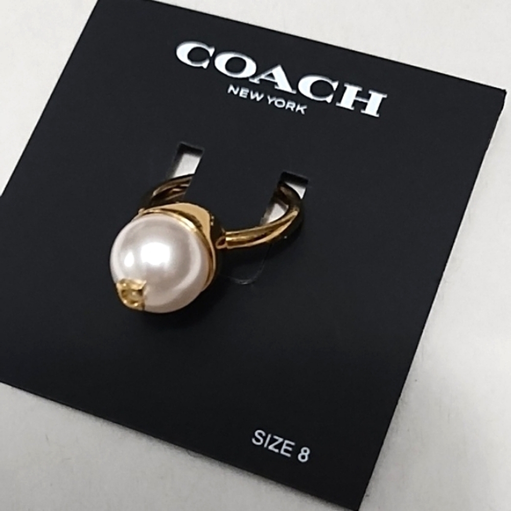 Coach Gold Pearl Ring